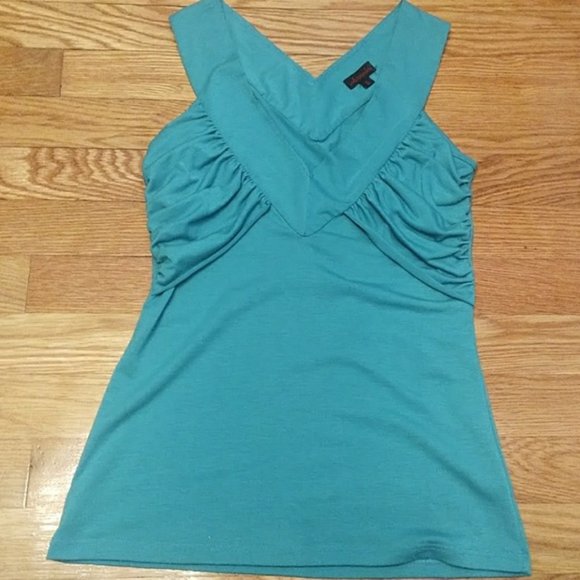 SHAMELESS teal green ruched top tank Size S - Picture 3 of 6